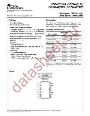 CD74HC126ME4 datasheet  